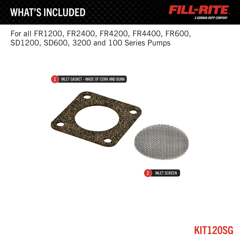 FILL RITE Fill-Rite KIT120SG Kit, Screen Gasket Small Pumps (600, 1200, 2400, 4200, 4400 Series) - Image 2